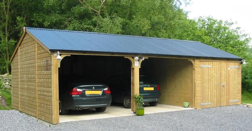 A dual sided garage roof with Corrugated Profile Sheeting