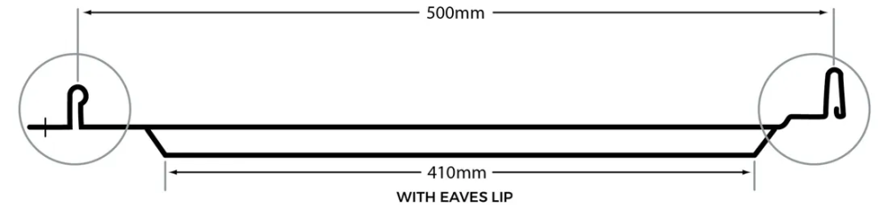Cladco Standing Seam No Ribs With Lip Profile Diagram