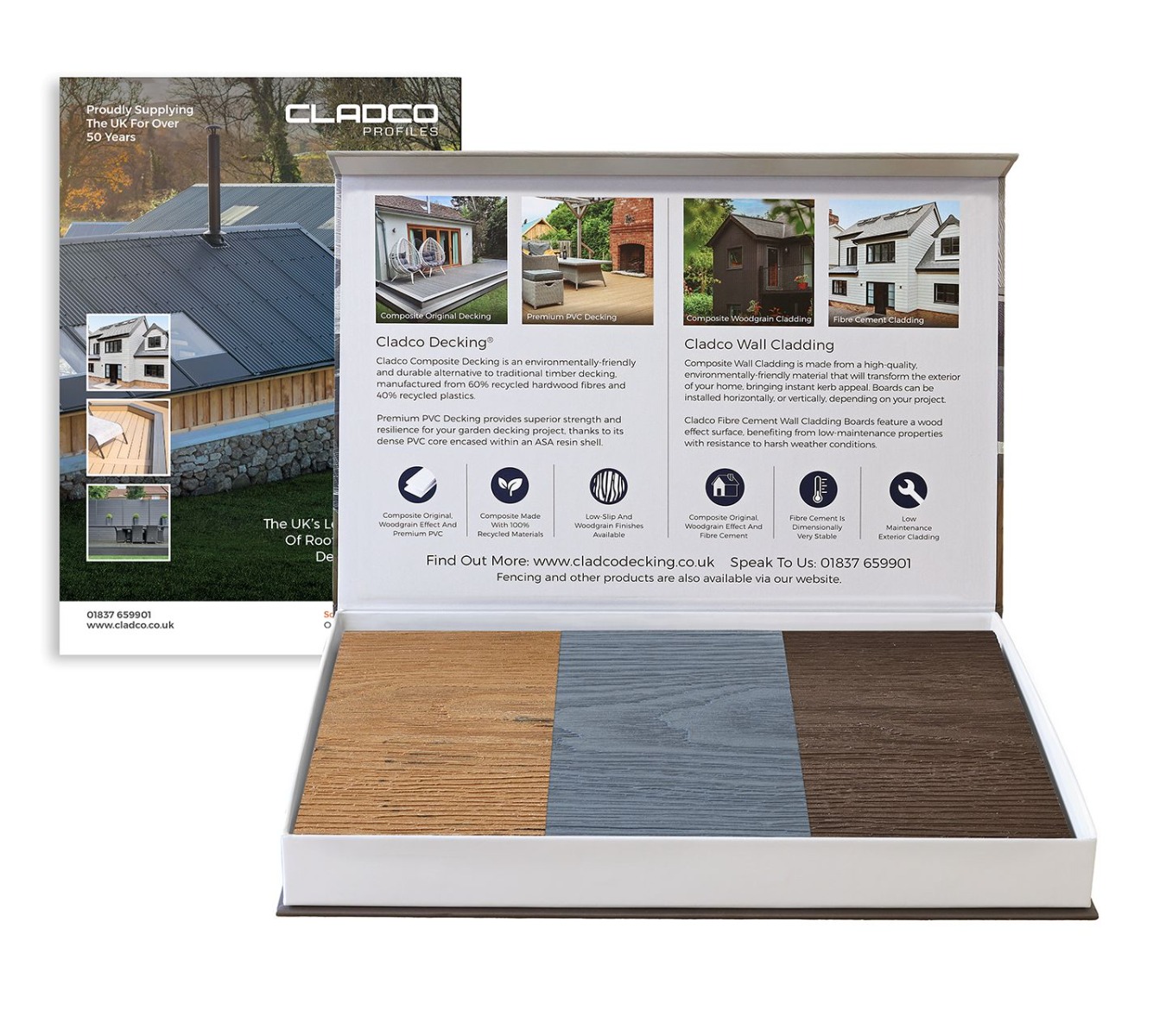 Nordeck Woodgrain Effect Decking Sample