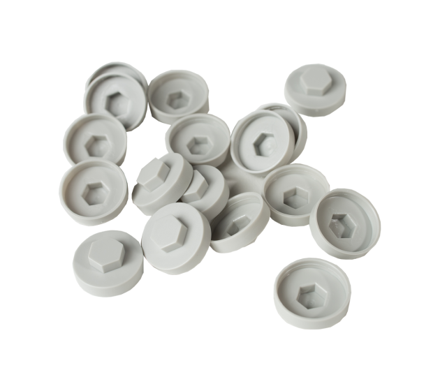 HC19 19mm colour caps Goosewing grey/10A05 (Pack of 100)