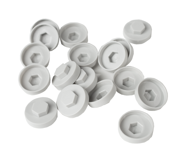 HC19 19mm colour caps White/00E55 (Pack of 100)