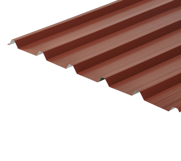 32/1000 Box Profile 0.7 Thick Chestnut PVC Plastisol Coated Roof Sheet