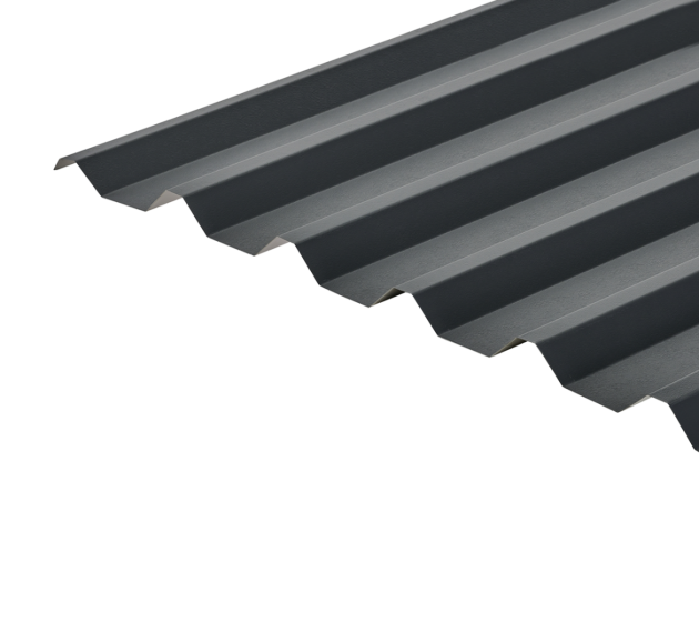 34/1000 Box Profile 0.7 Thick Anthracite PVC Plastisol Coated Roof Sheet