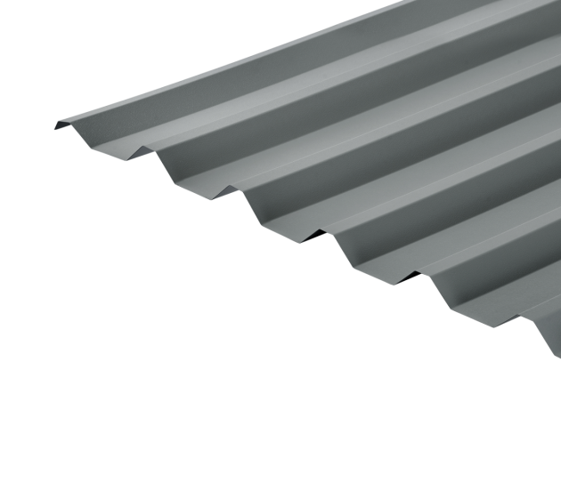 34/1000 Box Profile 0.7 PVC Plastisol Coated Roof Sheet - Merlin Grey