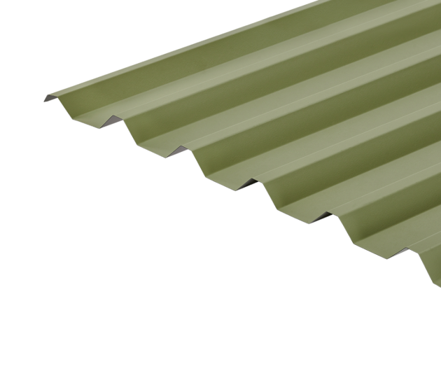 34/1000 Box Profile 0.7 Thick Moorland Green PVC Plastisol Coated Roof Sheet