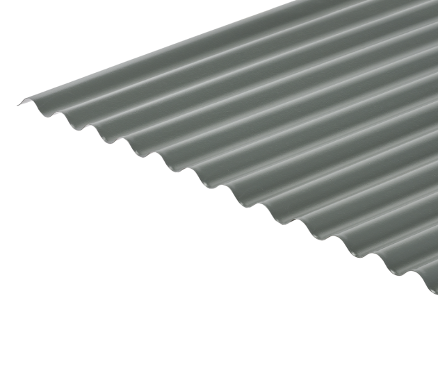 13/3 Corrugated 0.7 Thick PVC Plastisol Coated Roof Sheet - Merlin Grey