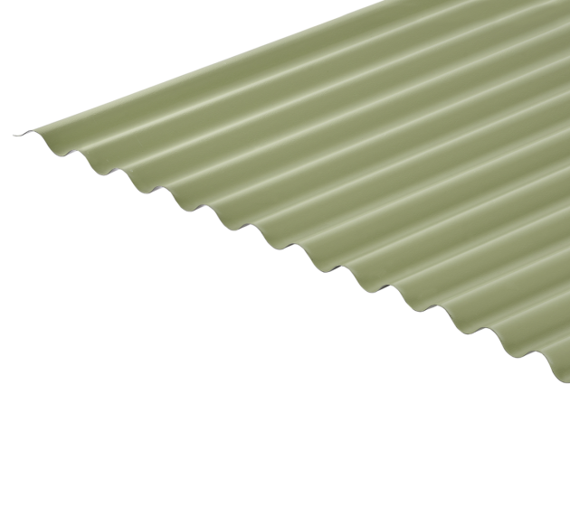 13/3 Corrugated 0.7 Thick Moorland Green PVC Plastisol Coated Roof Sheet