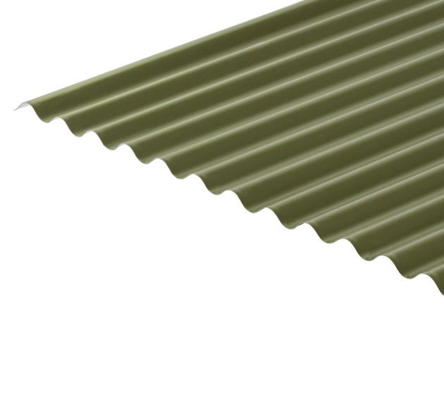 13/3 Corrugated 0.7 Thick Olive Green PVC Plastisol Coated Roof Sheet
