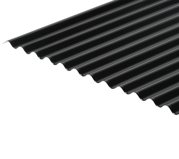 13/3 Corrugated 0.7 Thick Black Polyester Paint Coated Roof Sheet