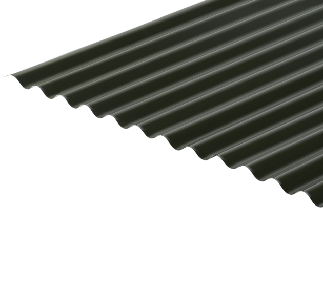 13/3 Corrugated 0.7 Thick Juniper Green Polyester Paint Coated Roof Sheet