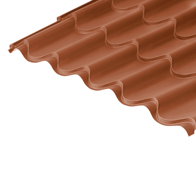41/1000 Tile Form 0.6 Thick Copper Brown Mica Coated Roof Sheet