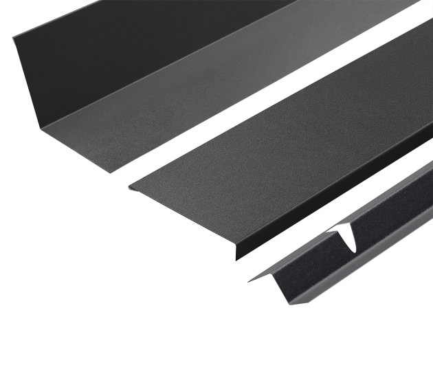 110° Lean-To Flashing and Z Bar Kit for Standing Seam - 3m-Nordic Night Black