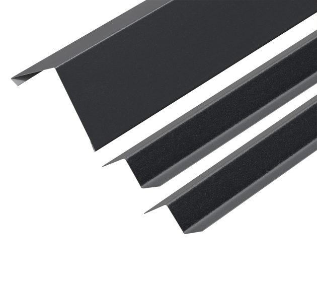 90° Corner Barge Flashing and Z Bar Kit for Standing Seam - 3m 120mm x 120mm -Nordic Night Black