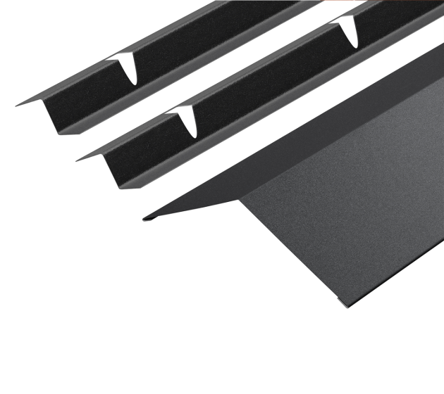 130° Ridge Flashing and Z-Bar Kit for Standing Seam - 3m-Nordic Night Black