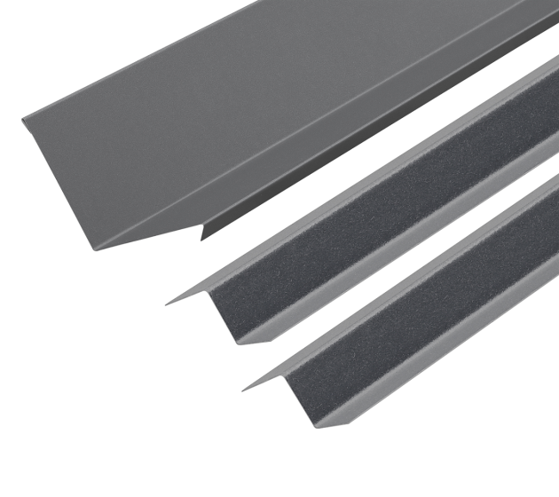 90° Internal Corner Barge Flashing and Z Bar Kit for Standing Seam - 3m 120mm x 120mm - Slate Grey