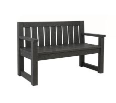 Recycled Plastic Bench With Arms And Vertical Back
