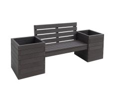 Recycled Plastic Planter Bench With Backrest