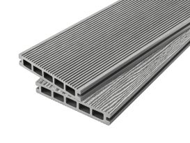 2.4m Hollow Grooved Composite Decking Board in Mixed Grey