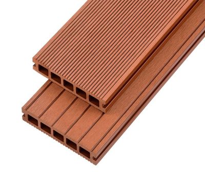 4m Hollow Domestic Grade Composite Decking Board in Redwood PACK
