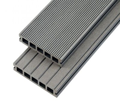 2.4m Hollow Domestic Grade Composite Decking Board in Stone Grey PACK