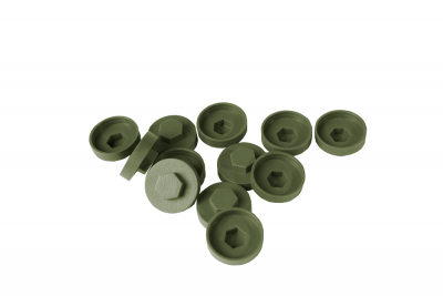 HC19 19mm colour caps Olive green/12B27 (Pack of 100)