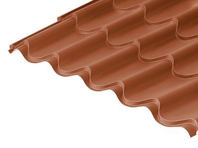 41/1000 Tile Form 0.6 Thick Copper Brown Mica Coated Roof Sheet