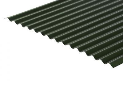 13/3 Corrugated 0.5 Thick Juniper Green PVC Plastisol Coated Roof Sheet