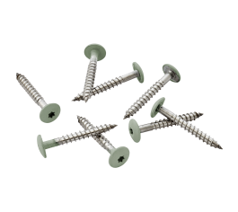 Pack of 100 39mm Stainless Steel Screw + Bit for Fibre Cement Cladding Boards - Sage Green