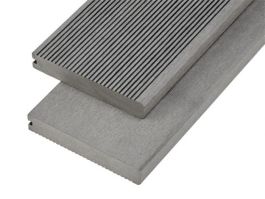 4m Solid Commercial Grade Bullnose Composite Decking Board in Light Grey PACK