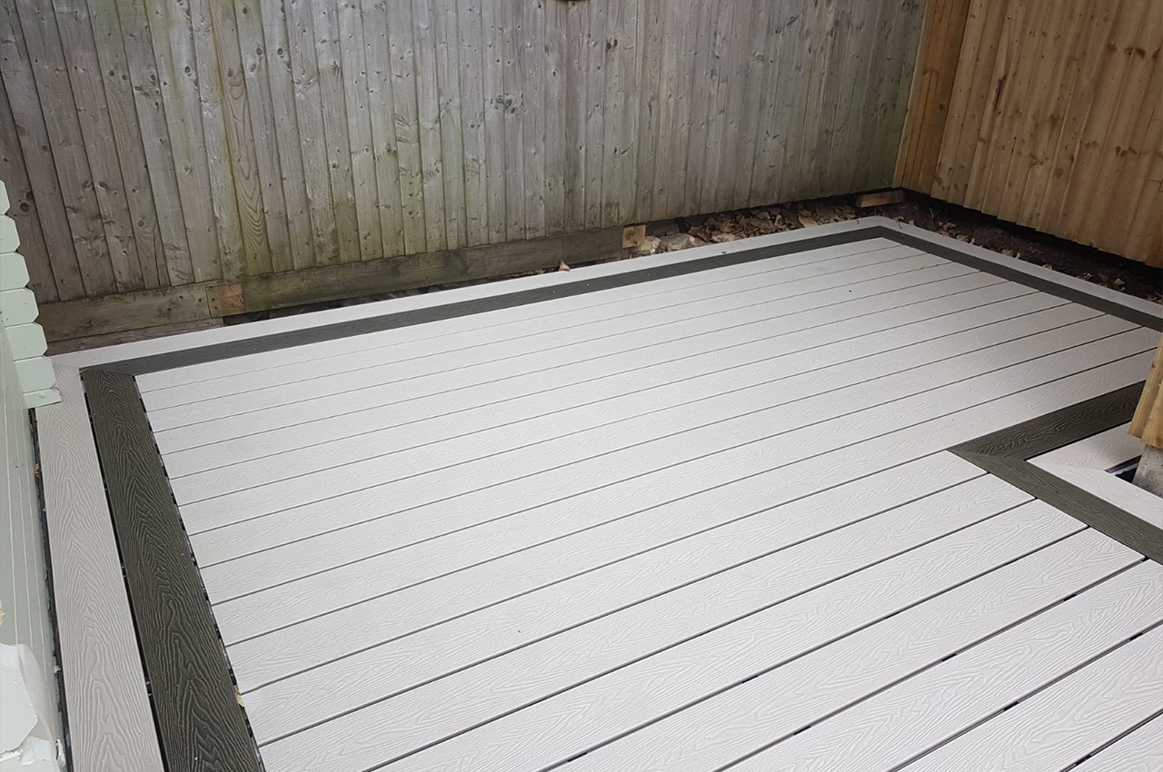 Unique Composite constructed this beautiful decking using Cladco Composite Woodgrain