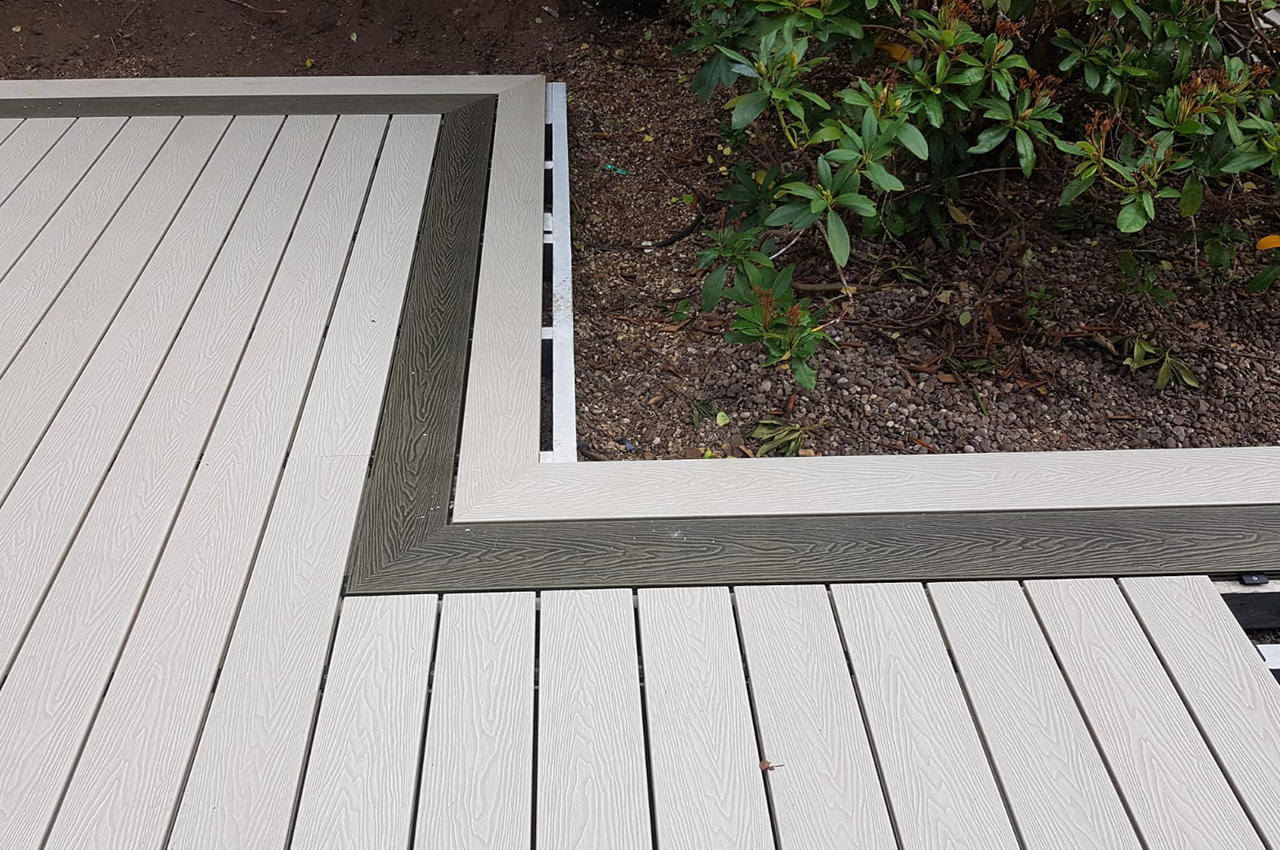 Unique Composite constructed this beautiful decking using Cladco Composite Woodgrain