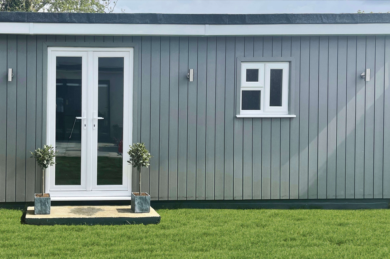 Cladco Composite Cladding provides an appealing exterior to this garden room