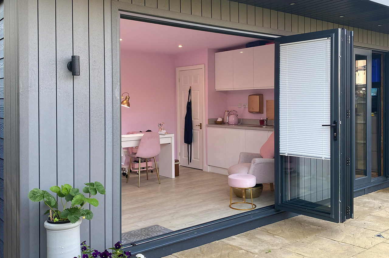 Stone Grey Wall Cladding has been used to create an attractive and contemporary beauty studio