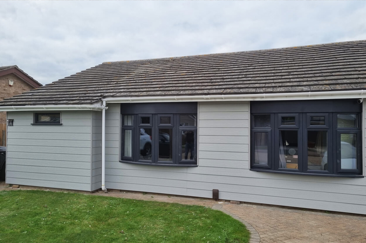 Fibre Cement Exterior Wall Cladding Boards transform the appearance of this traditional bungalow