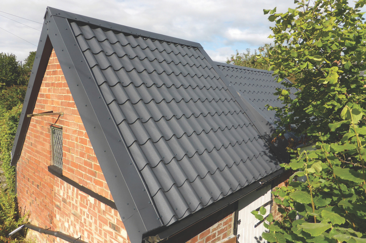 Slate Grey Tile form sheeting on stone barn