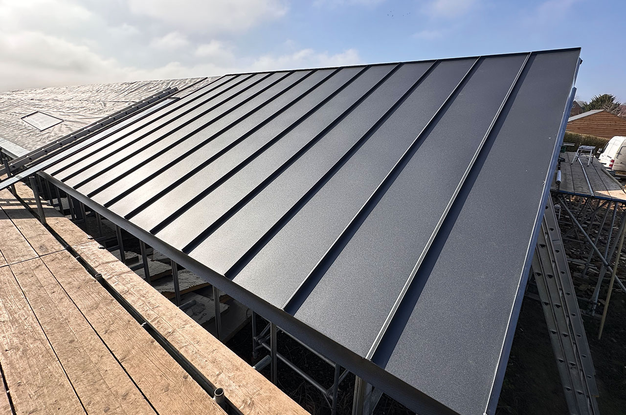 Modern Commercial Farm Units | Slate Grey Standing Seam Roofing Sheets
