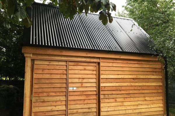 Corrugated Black PVC Roofsheets on Bat Barn