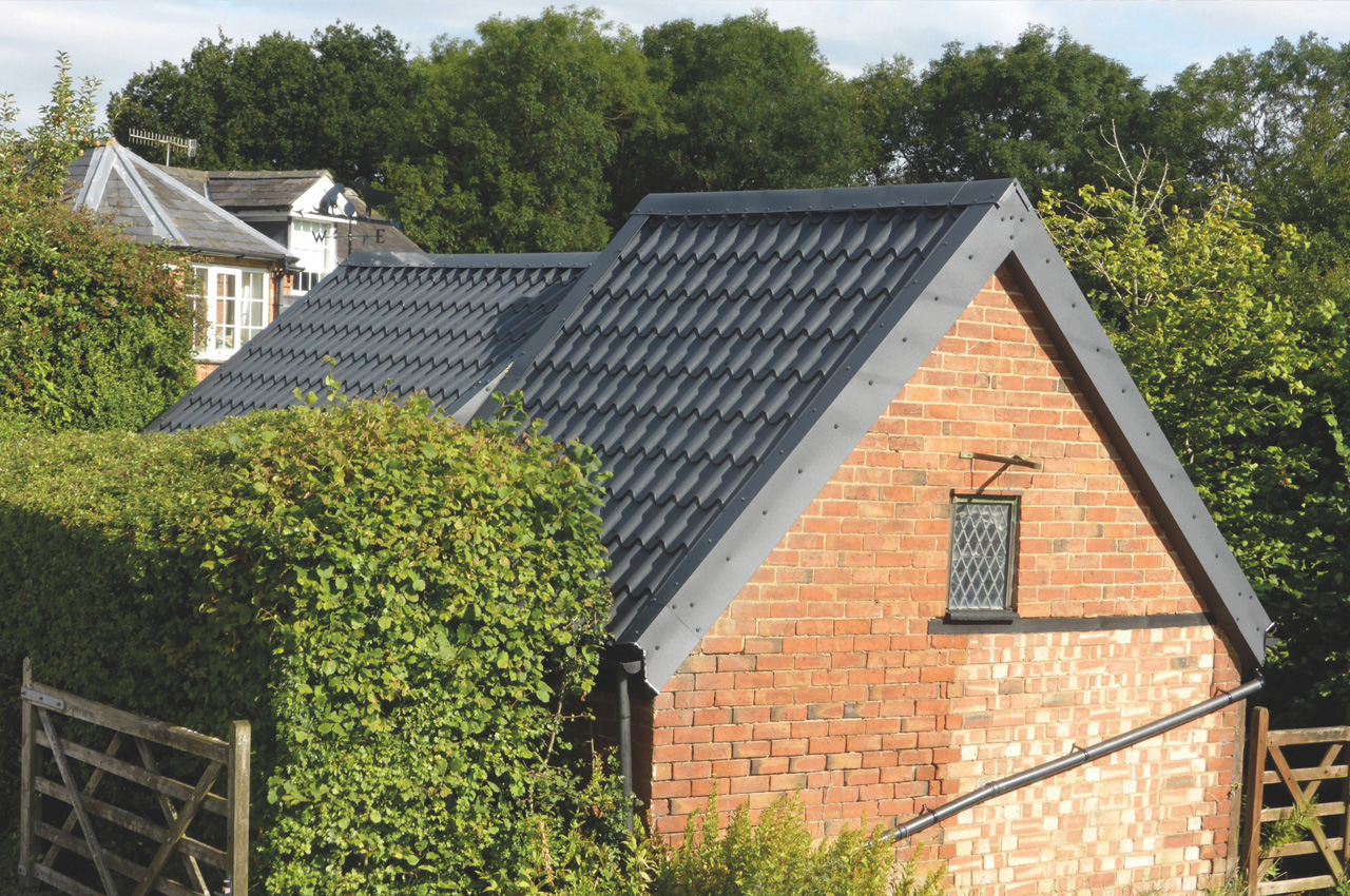 Slate Grey Tile form sheeting on stone barn 