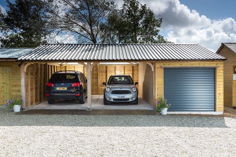 Anthracite Box Profile 34/1000 Roof Sheeting on Garage