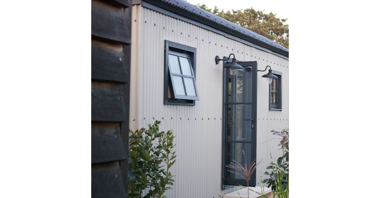 Corrugated Shipping Container Home in Goosewing Grey | New Forest Containers