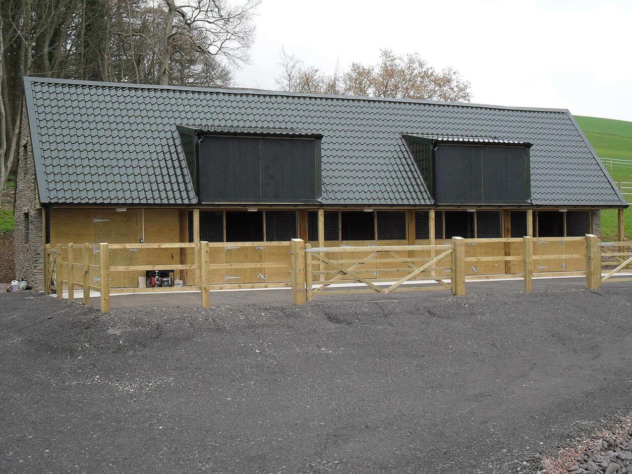 Tile form Sheeting on Stable Block