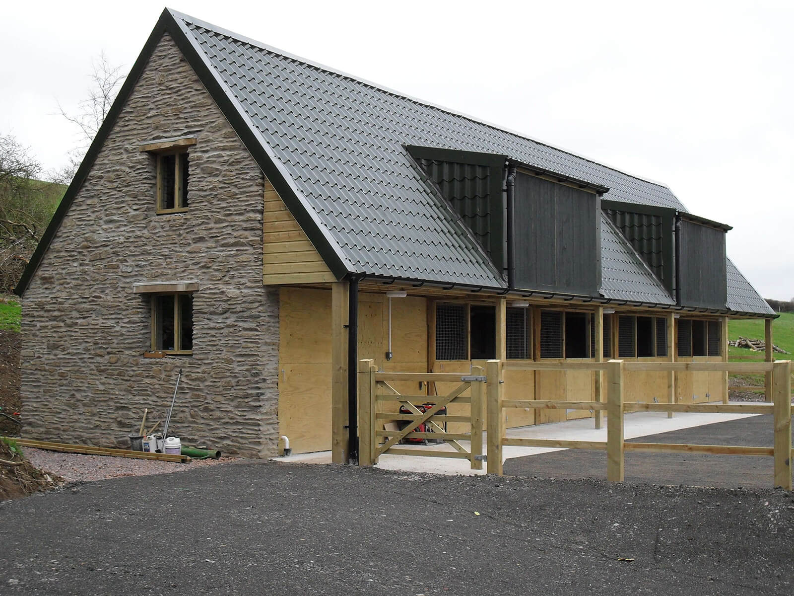 Tile form Sheeting on Stable Block