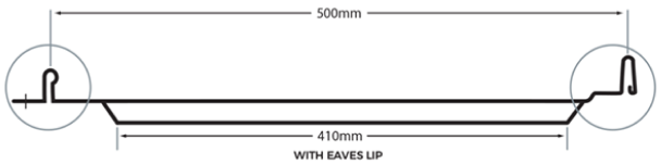 standing seam 30/500 profile diagram - without ribs