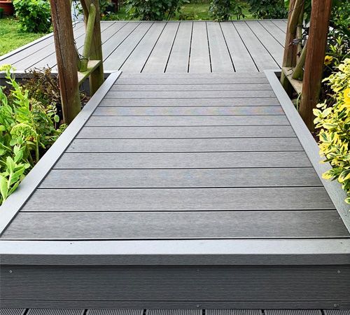 Pathway using decking boards
