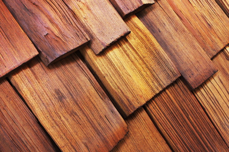 Wood shakes provide a realistic timber covering for roofs