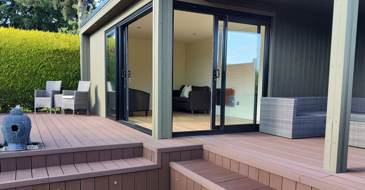 Composite Decking and Cladding used together on a large summer house