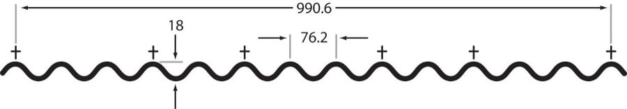 Corrugated roofing sheet profile diagram