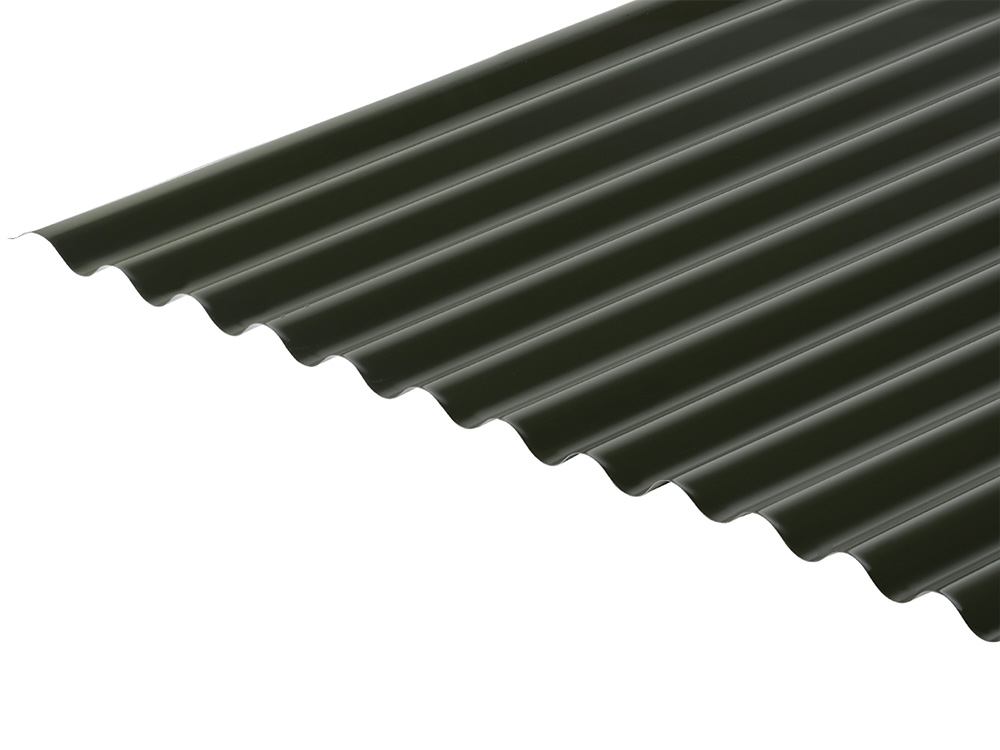 Cladco 13/3 corrugated roofing sheets in polyester paint coating.