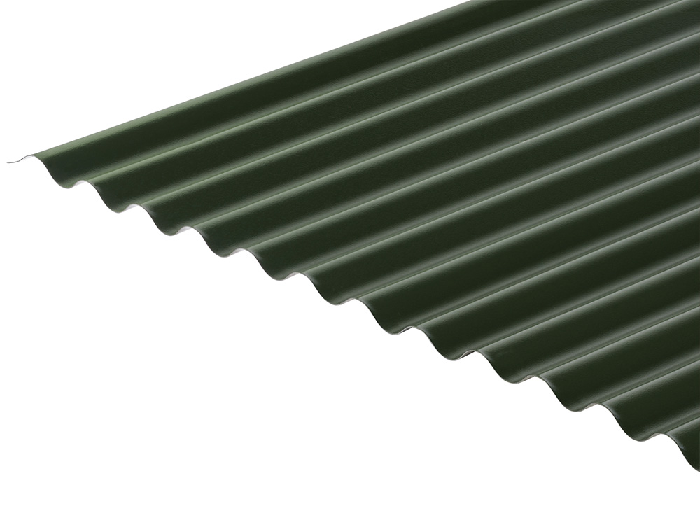 Cladco 13/3 corrugated roofing sheets in PVC plastisol coating.