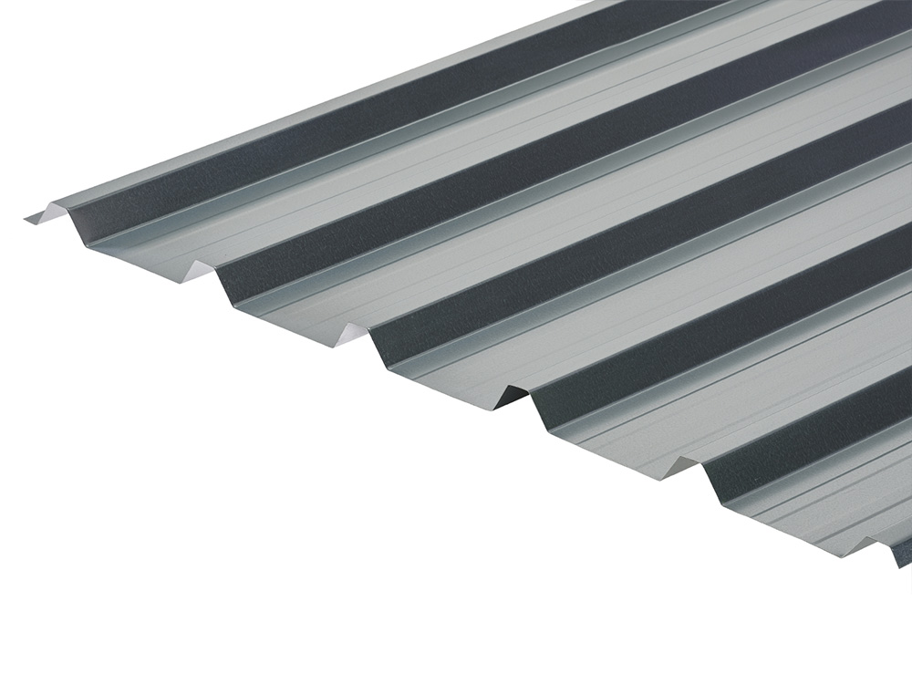Cladco 32/1000 box profile roofing sheets in galvanised coating.
